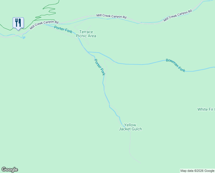 map of restaurants, bars, coffee shops, grocery stores, and more near Porter Fork Road in Salt Lake City