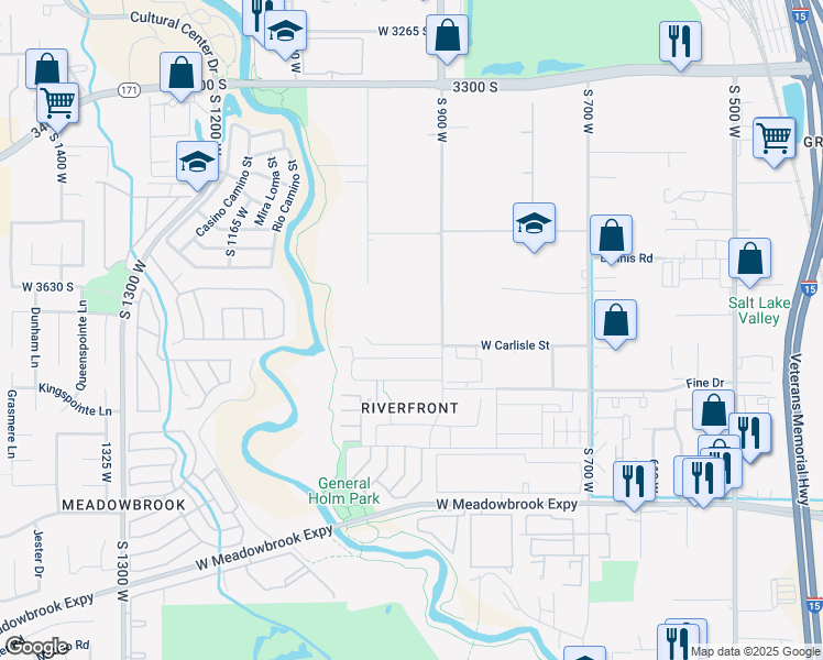 map of restaurants, bars, coffee shops, grocery stores, and more near 3610 South 900 West in South Salt Lake