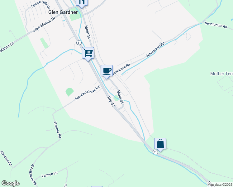map of restaurants, bars, coffee shops, grocery stores, and more near 4 Church Street in Glen Gardner