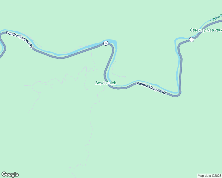 map of restaurants, bars, coffee shops, grocery stores, and more near 6785 Poudre Canyon Road in Bellvue