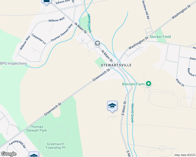 map of restaurants, bars, coffee shops, grocery stores, and more near 310 Greenwich Street in Stewartsville