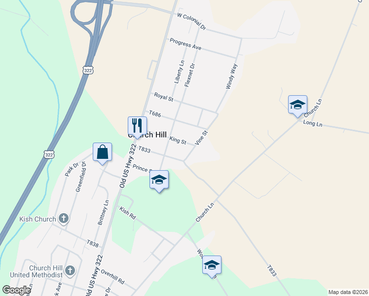 map of restaurants, bars, coffee shops, grocery stores, and more near 221-227 Vine St in Reedsville