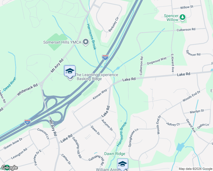 map of restaurants, bars, coffee shops, grocery stores, and more near 4 Vail Terrace in Bernards