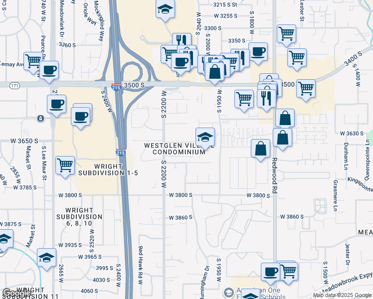 map of restaurants, bars, coffee shops, grocery stores, and more near 3685 South 2200 West in West Valley City