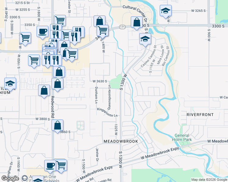 map of restaurants, bars, coffee shops, grocery stores, and more near 3691 Lancashire Circle in Salt Lake City