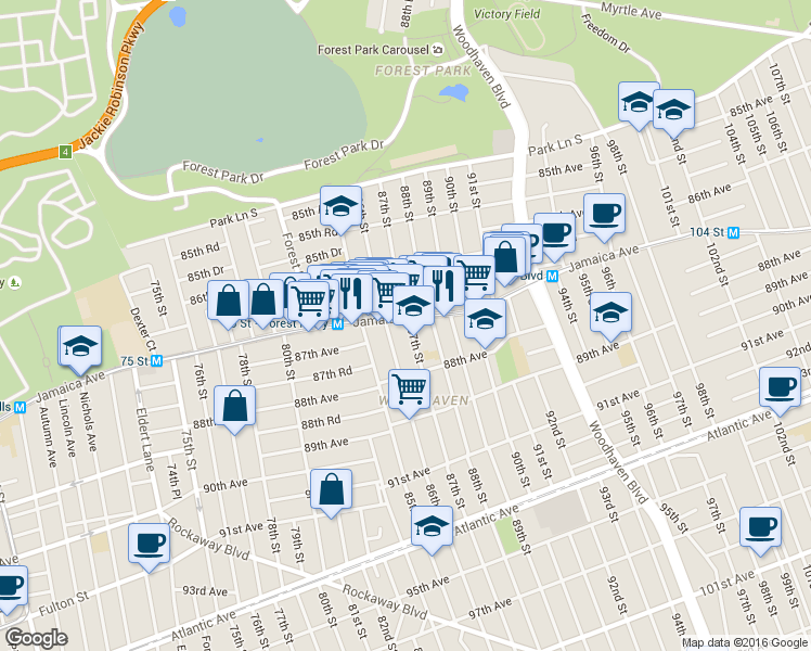 map of restaurants, bars, coffee shops, grocery stores, and more near in 