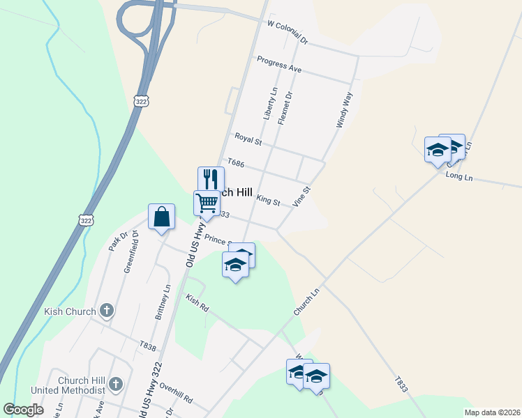 map of restaurants, bars, coffee shops, grocery stores, and more near 221-227 Vine St in Reedsville