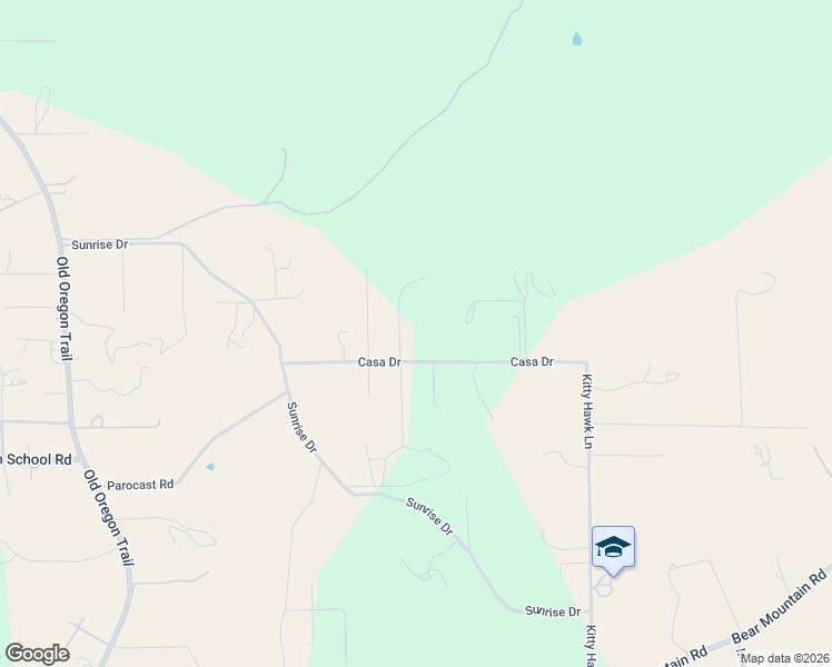 map of restaurants, bars, coffee shops, grocery stores, and more near 13911 Blue Ridge Drive in Redding