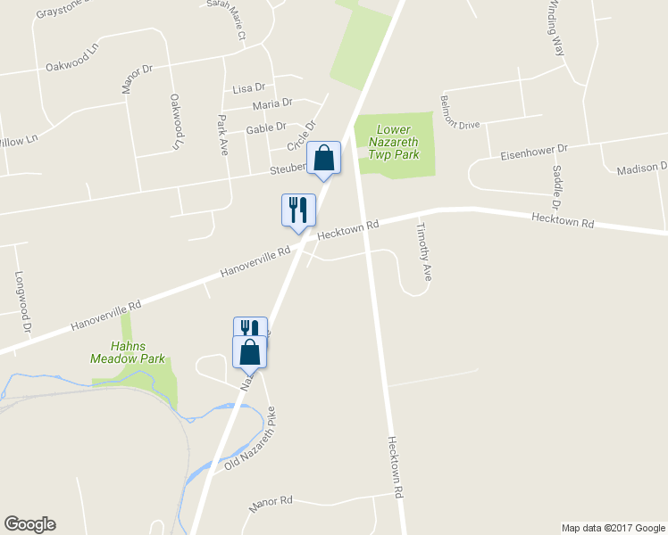 map of restaurants, bars, coffee shops, grocery stores, and more near 4425 Schlegel Avenue in Bethlehem
