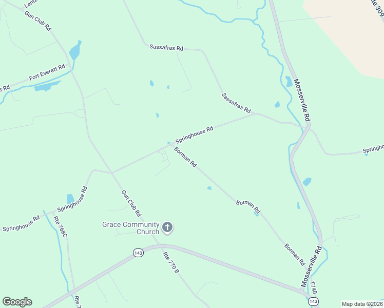 map of restaurants, bars, coffee shops, grocery stores, and more near 7520 Borman Road in New Tripoli