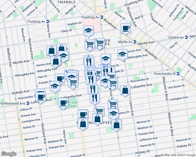 map of restaurants, bars, coffee shops, grocery stores, and more near in Brooklyn