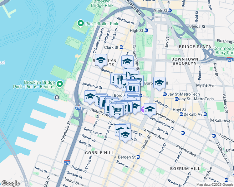 map of restaurants, bars, coffee shops, grocery stores, and more near in Brooklyn