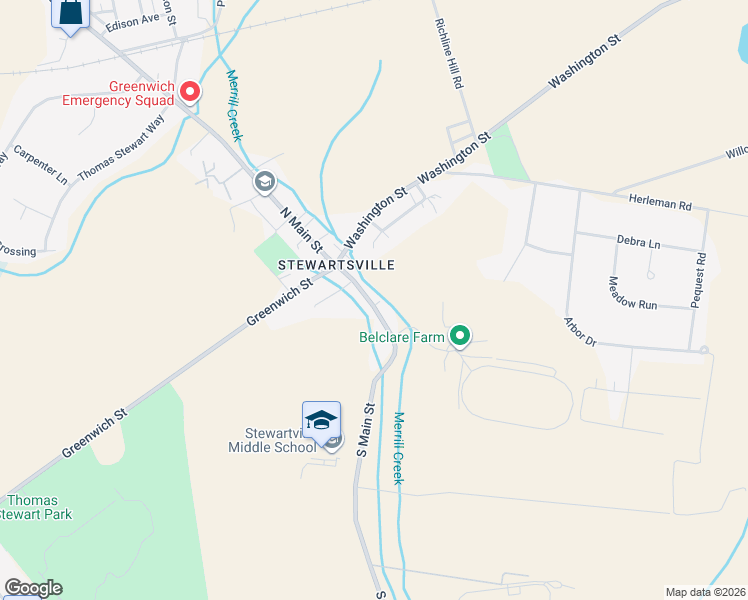 map of restaurants, bars, coffee shops, grocery stores, and more near 613 South Main Street in Greenwich Township