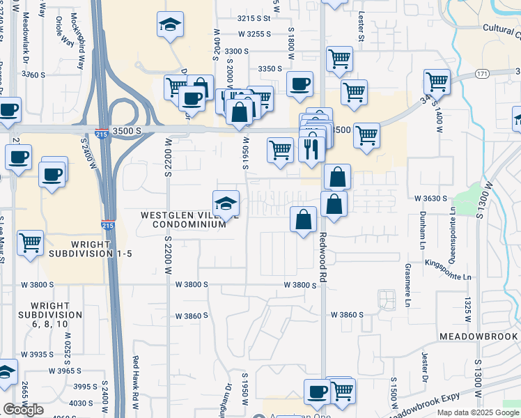 map of restaurants, bars, coffee shops, grocery stores, and more near 1911 West Homestead Farms Lane in West Valley City
