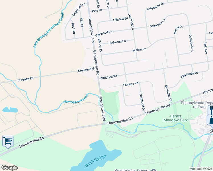 map of restaurants, bars, coffee shops, grocery stores, and more near 4681 Steuben Road in Bethlehem
