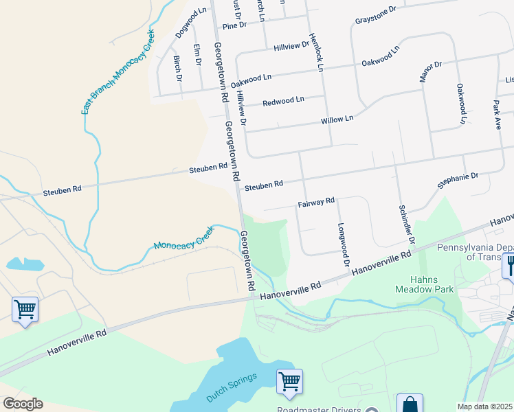 map of restaurants, bars, coffee shops, grocery stores, and more near 4681 Steuben Road in Bethlehem