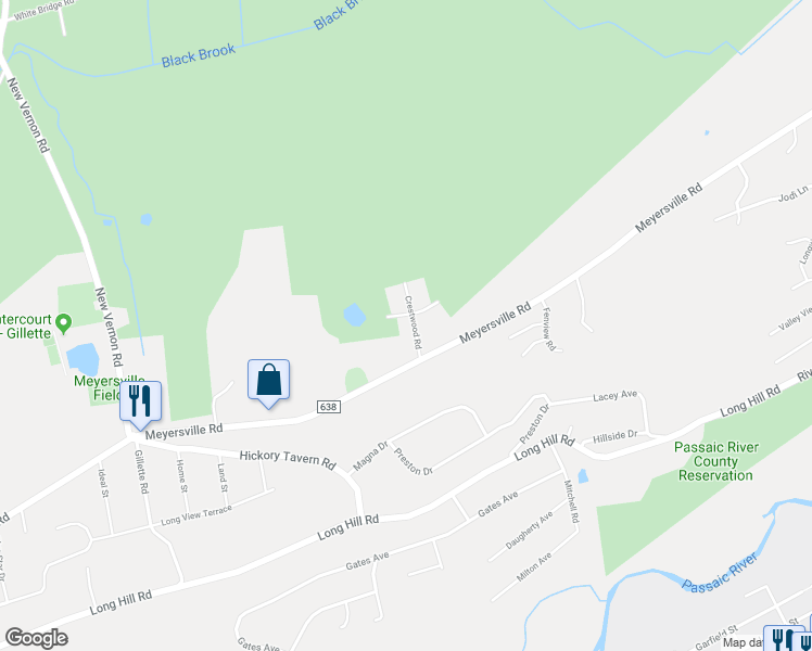 map of restaurants, bars, coffee shops, grocery stores, and more near 15 Crestwood Road in Gillette