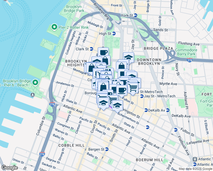 map of restaurants, bars, coffee shops, grocery stores, and more near in Brooklyn