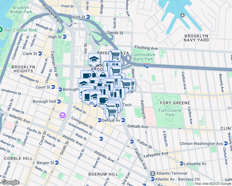 map of restaurants, bars, coffee shops, grocery stores, and more near in Brooklyn