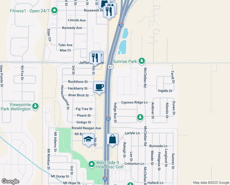 map of restaurants, bars, coffee shops, grocery stores, and more near 7425 Home Stretch Drive in Wellington
