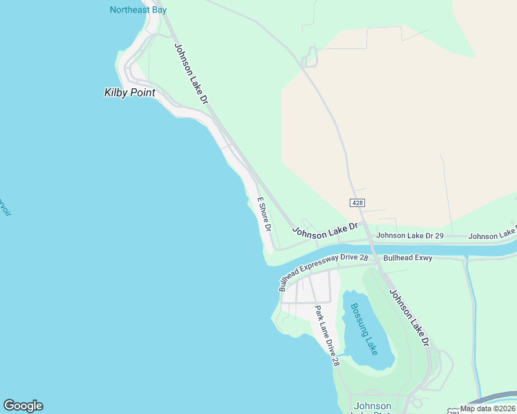 map of restaurants, bars, coffee shops, grocery stores, and more near Johnson Lake Dr1A in Elwood