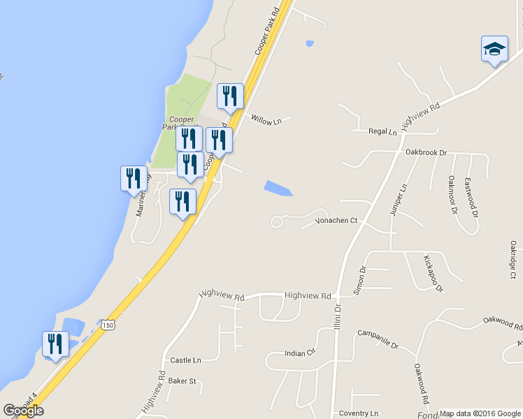 map of restaurants, bars, coffee shops, grocery stores, and more near 140 Star Rim Drive in East Peoria