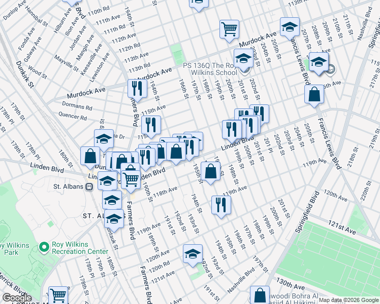 map of restaurants, bars, coffee shops, grocery stores, and more near in 
