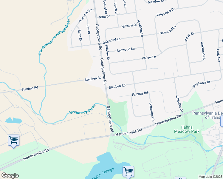 map of restaurants, bars, coffee shops, grocery stores, and more near 4681 Steuben Road in Bethlehem