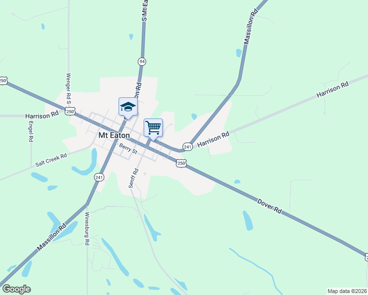 map of restaurants, bars, coffee shops, grocery stores, and more near 16178 Chestnut in Mount Eaton