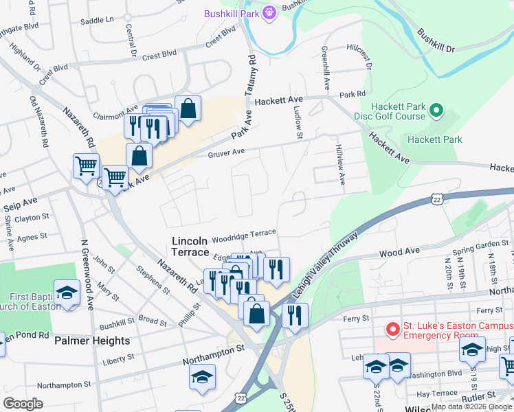 map of restaurants, bars, coffee shops, grocery stores, and more near 21 Stonecroft Drive in Easton
