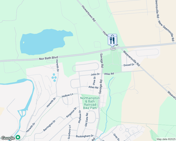 map of restaurants, bars, coffee shops, grocery stores, and more near 979 Graystone Circle in Northampton