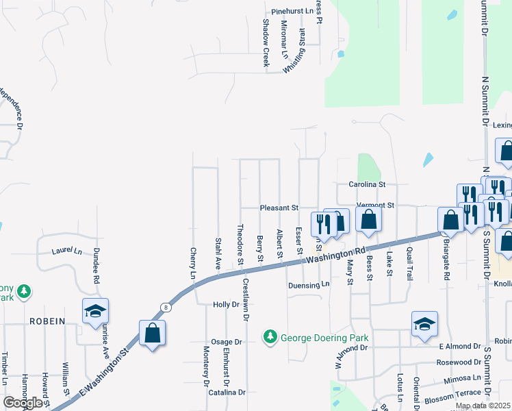 map of restaurants, bars, coffee shops, grocery stores, and more near 201 Berry Street in Washington