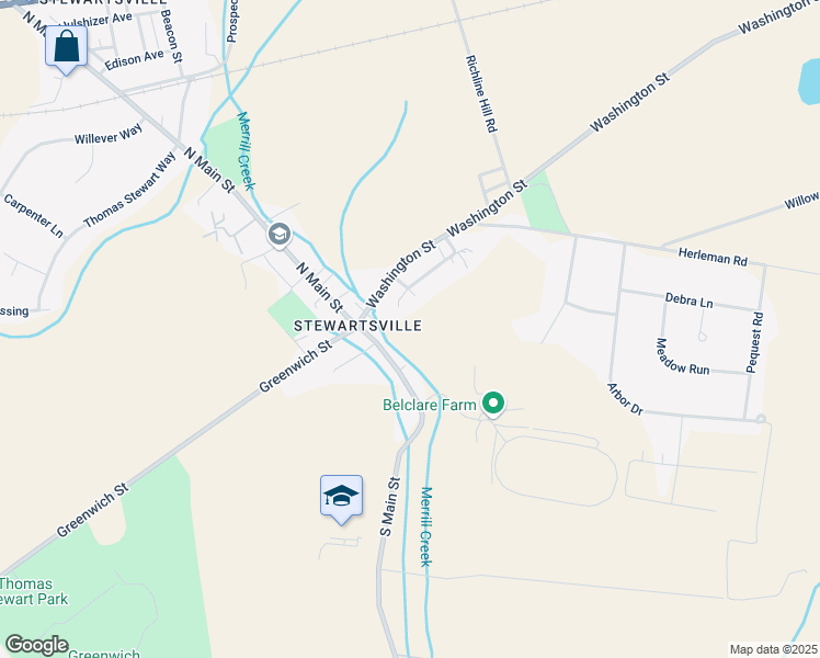 map of restaurants, bars, coffee shops, grocery stores, and more near 201 Watertower Road in Greenwich Township