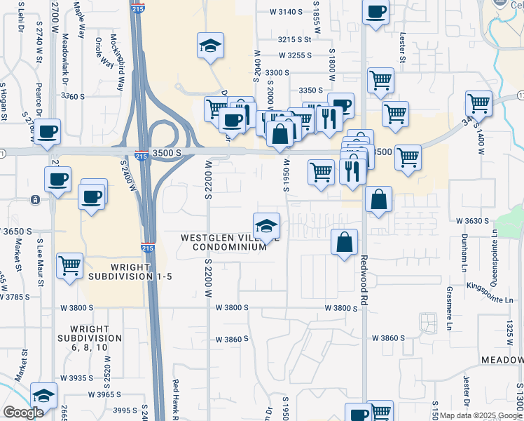 map of restaurants, bars, coffee shops, grocery stores, and more near 2016 Stone Creek Drive in West Valley City