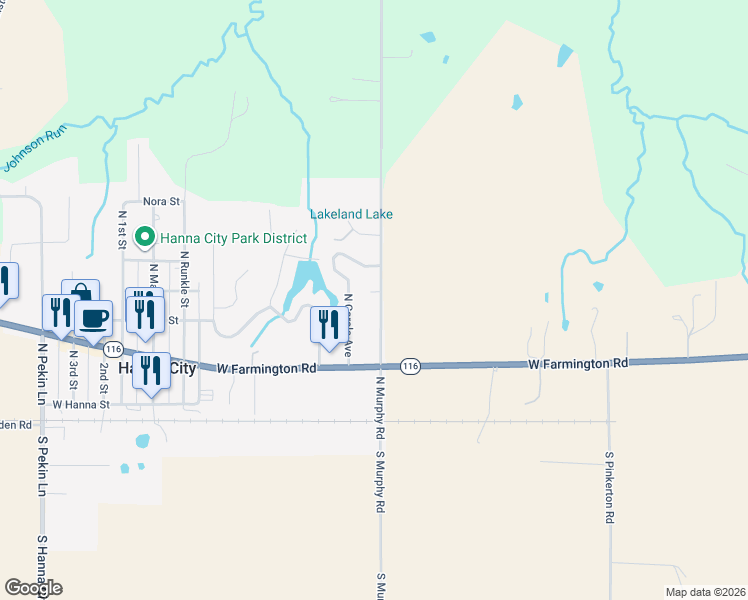 map of restaurants, bars, coffee shops, grocery stores, and more near 98-200 North Murphy Road in Hanna City