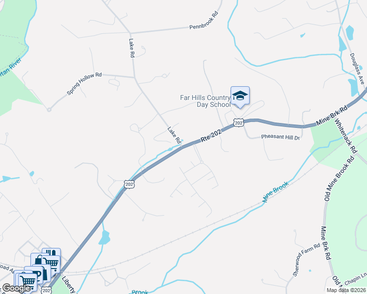 map of restaurants, bars, coffee shops, grocery stores, and more near 209 U.S. 202 in Far Hills