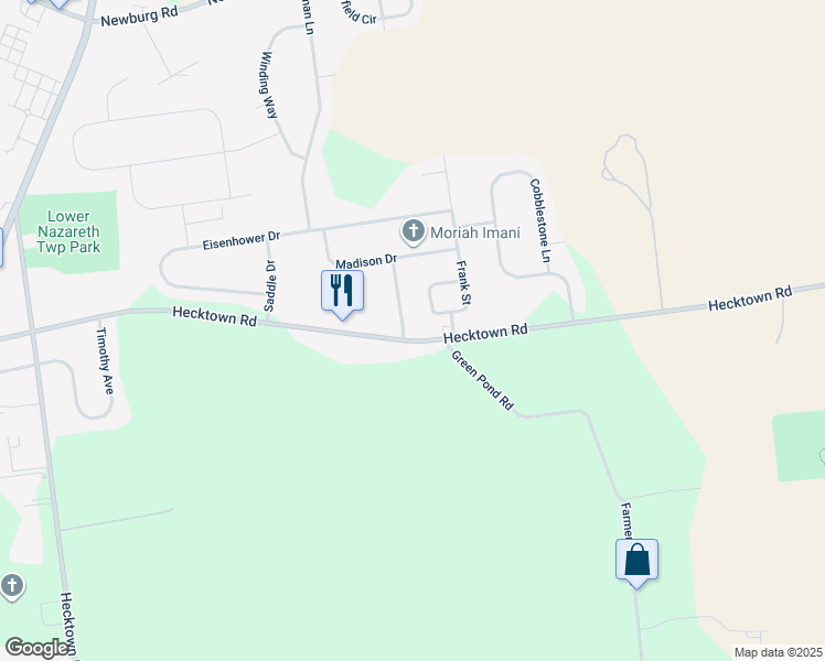 map of restaurants, bars, coffee shops, grocery stores, and more near 238 Presidential Drive in Bethlehem