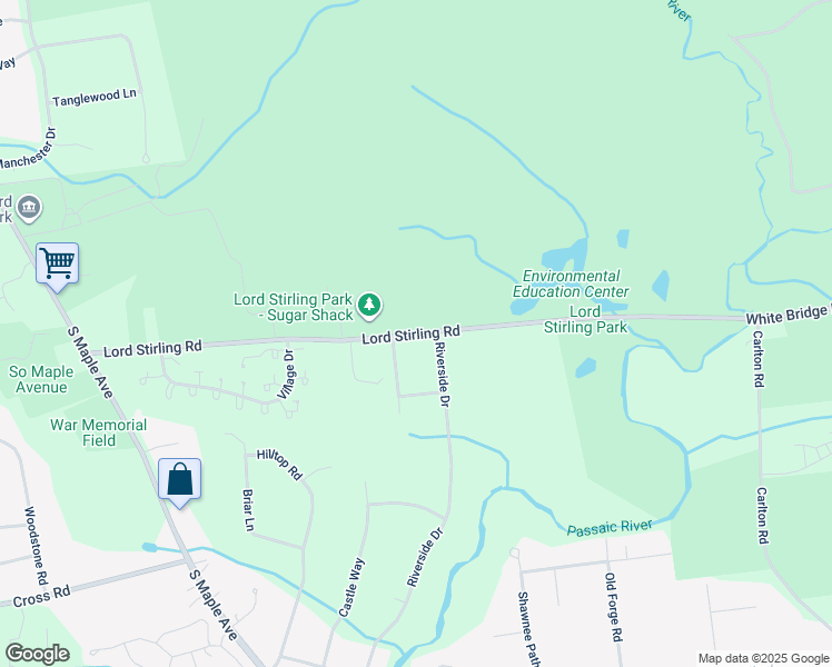 map of restaurants, bars, coffee shops, grocery stores, and more near 134 Lord Stirling Road in Bernards