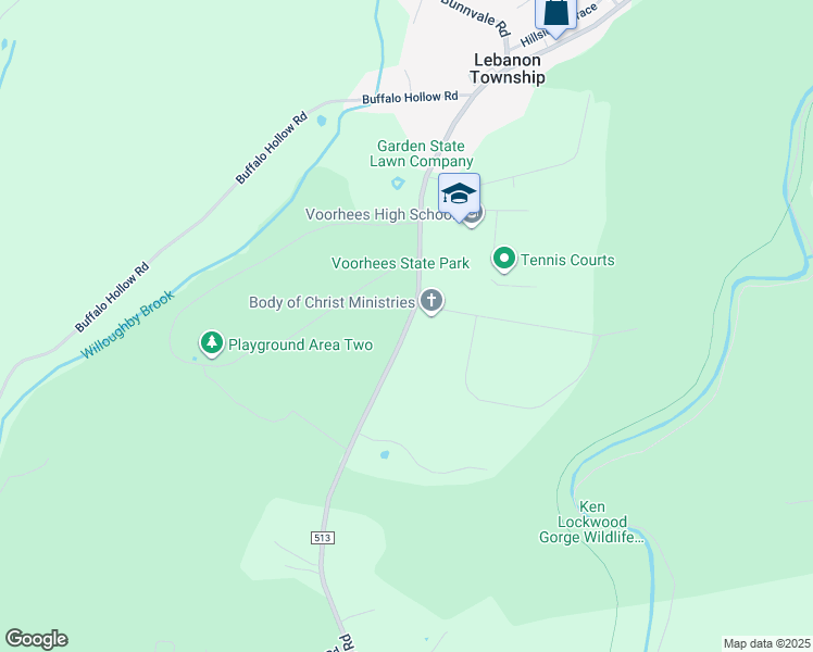 map of restaurants, bars, coffee shops, grocery stores, and more near 240 County Road 513 in Glen Gardner