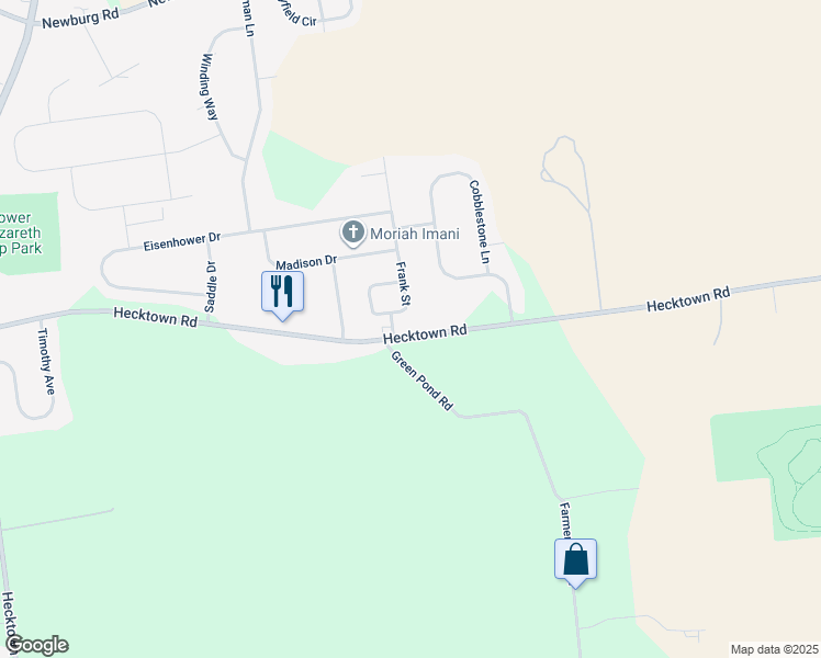 map of restaurants, bars, coffee shops, grocery stores, and more near 4180 Hecktown Road in Bethlehem
