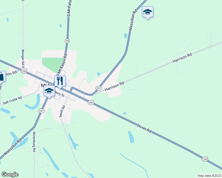 map of restaurants, bars, coffee shops, grocery stores, and more near 16329 Harrison Road in Navarre