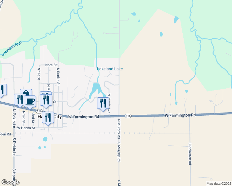 map of restaurants, bars, coffee shops, grocery stores, and more near 98-200 North Murphy Road in Hanna City