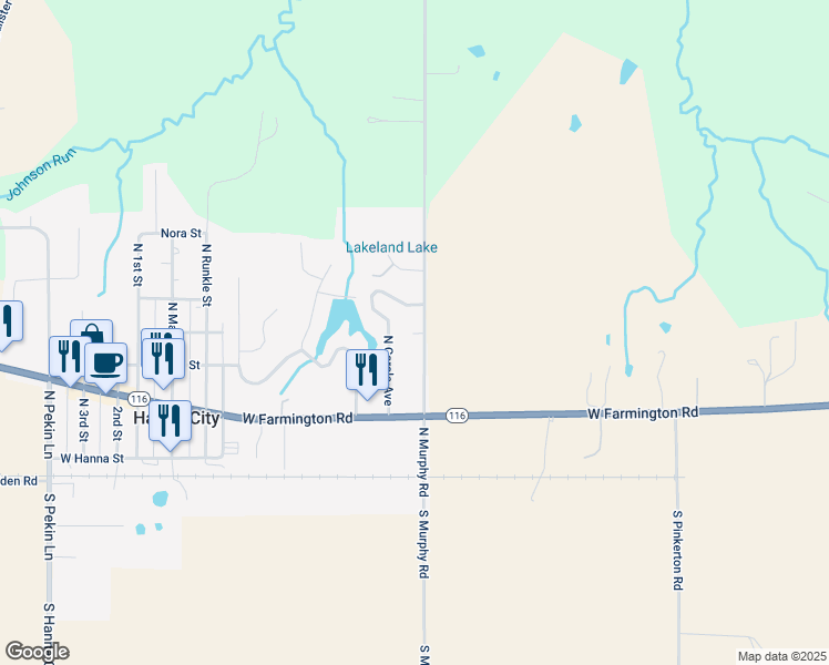 map of restaurants, bars, coffee shops, grocery stores, and more near 98-200 North Murphy Road in Hanna City