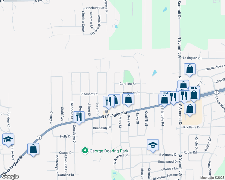 map of restaurants, bars, coffee shops, grocery stores, and more near 205 Connecticut Street in Washington