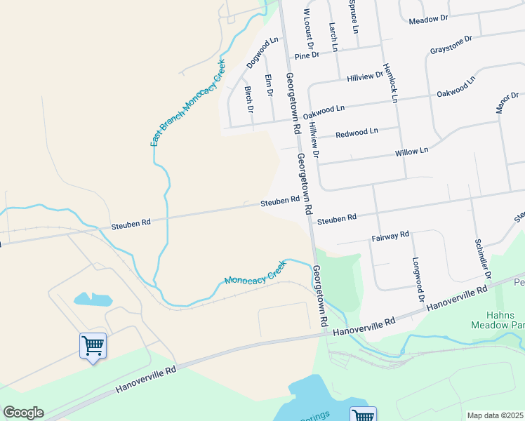 map of restaurants, bars, coffee shops, grocery stores, and more near 4727 Steuben Road in Nazareth