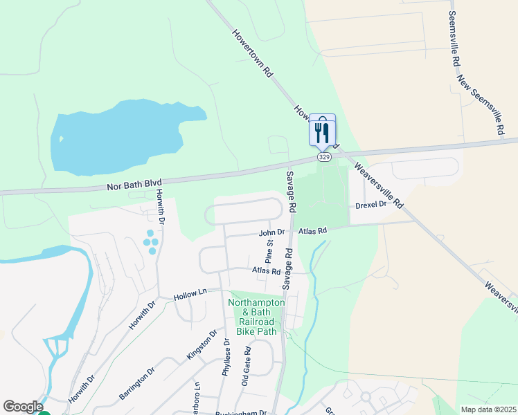 map of restaurants, bars, coffee shops, grocery stores, and more near 914 Graystone Circle in Northampton