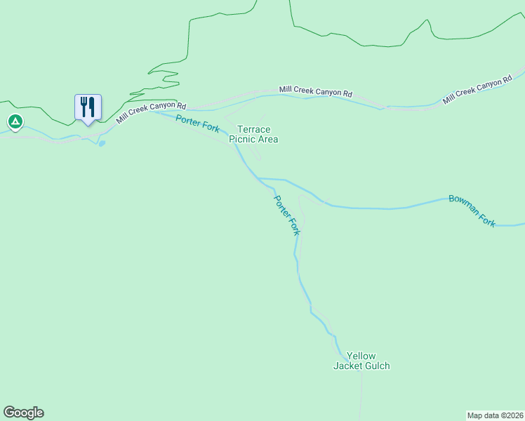 map of restaurants, bars, coffee shops, grocery stores, and more near Porter Fork Road in Salt Lake City