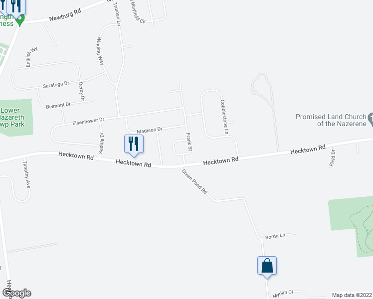 map of restaurants, bars, coffee shops, grocery stores, and more near 243 Frank Street in Bethlehem