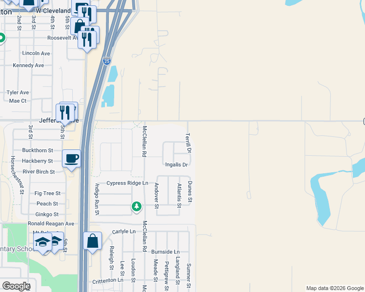 map of restaurants, bars, coffee shops, grocery stores, and more near 4503 Granger Drive in Wellington