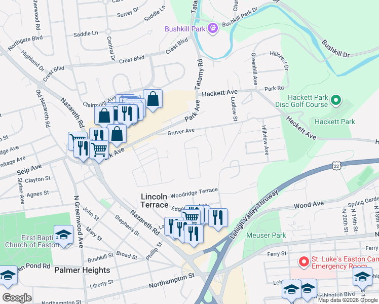 map of restaurants, bars, coffee shops, grocery stores, and more near 2 Dusty Rd in Easton